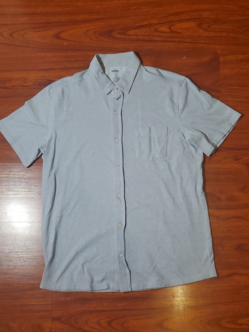Sonoma Light Blue Short-Sleeve Button-Down Shirt